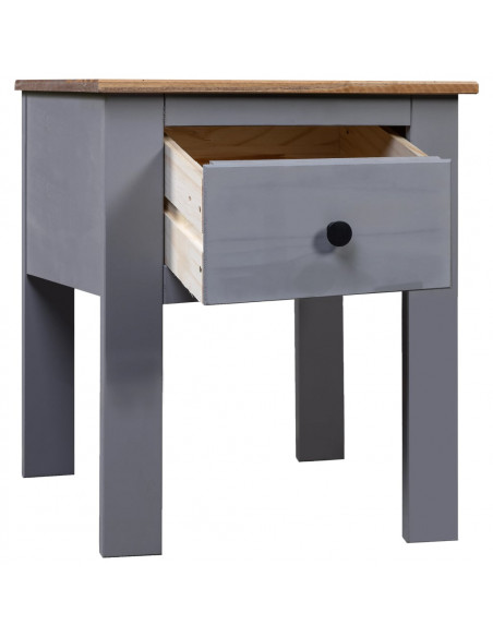 Comodino Grigio 46x40x57 cm in Legno di Pino Panama Range