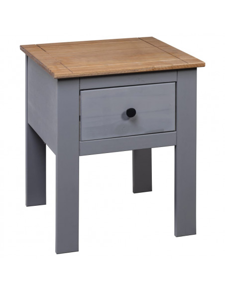 Comodino Grigio 46x40x57 cm in Legno di Pino Panama Range