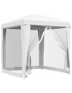 Tendone per Feste con 4 Pareti in Rete 2x2 m Bianco 2