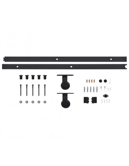 Porta Scorrevole con Set Hardware 90x210 cm in Legno di Pino