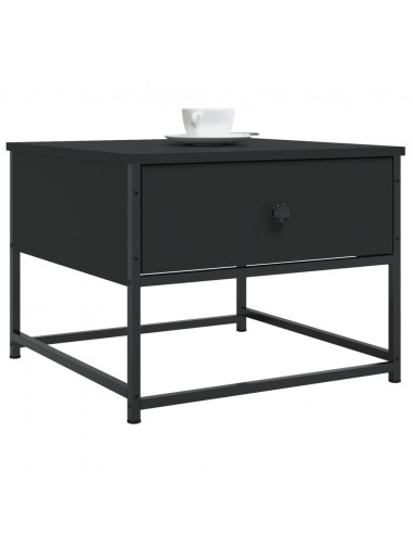 Tavolino da Salotto Nero 51x51x40 cm in Legno Multistrato