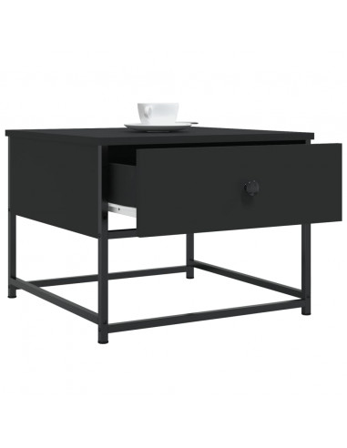Tavolino da Salotto Nero 51x51x40 cm in Legno Multistrato