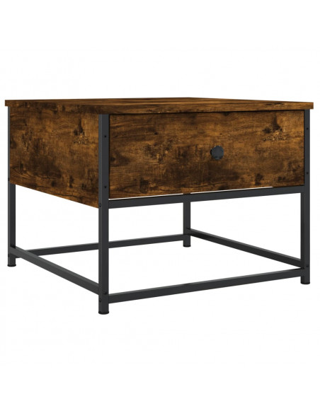 Tavolino da Salotto Rovere Fumo 51x51x40 cm Legno Multistrato