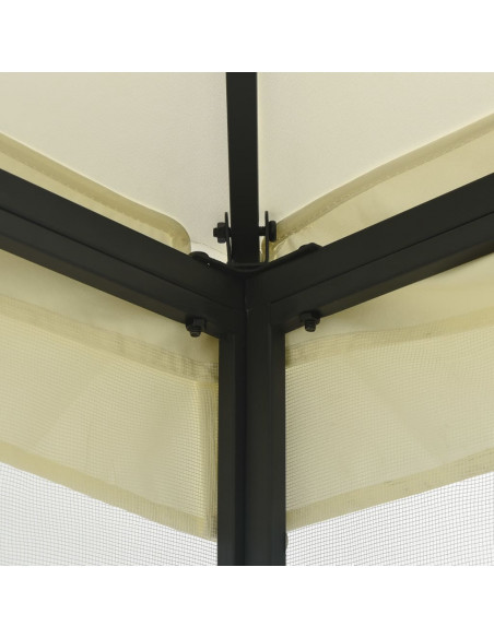 Gazebo con Rete 300x400x265 cm Crema