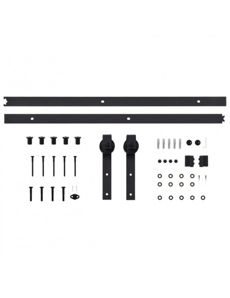 Porta Scorrevole con Set Hardware 90x210 cm in Legno di Pino