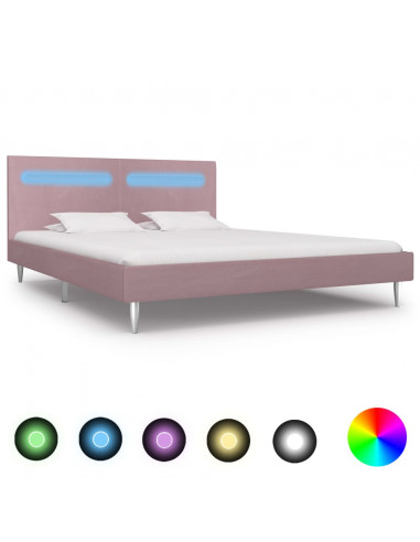 Giroletto con Luci LED Rosa in Tessuto 180x200 cm