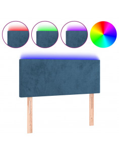 Testiera a LED Blu scuro 90x5x78/88 cm in Tessuto 2