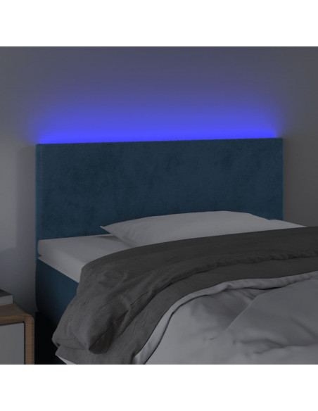 Testiera a LED Blu scuro 90x5x78/88 cm in Tessuto