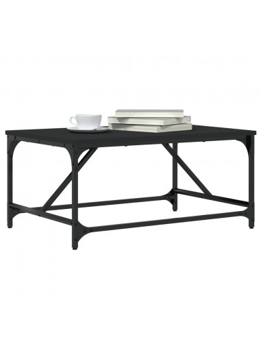 Tavolino da Salotto Nero 75x50x35 cm in Legno Multistrato