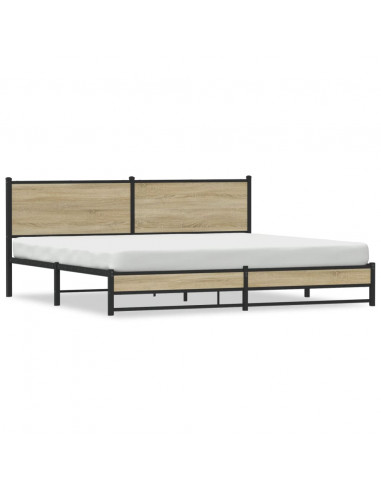 Giroletto senza Materaso in Metallo Rovere Sonoma 200x200 cm