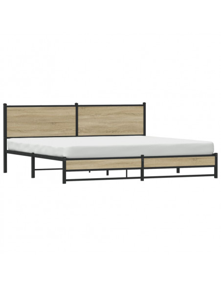 Giroletto senza Materaso in Metallo Rovere Sonoma 200x200 cm