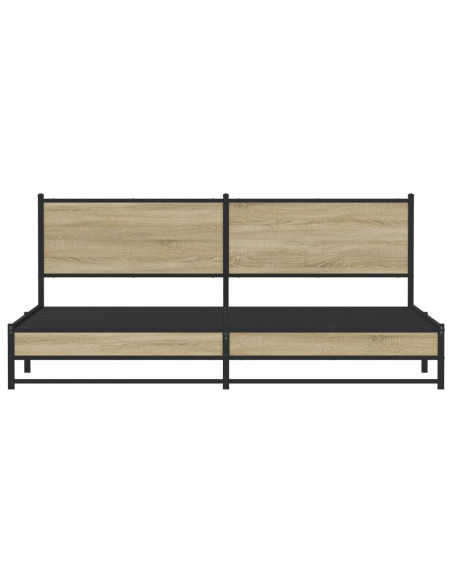 Giroletto senza Materaso in Metallo Rovere Sonoma 200x200 cm