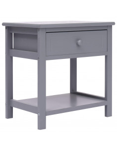 Comodino Grigio 40x29x42 cm in Legno di Paulonia 2