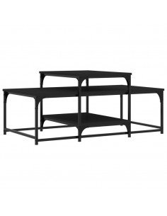 Tavolino da Salotto Nero 102x60x45 cm in Legno Multistrato 2