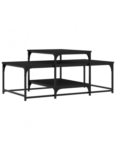 Tavolino da Salotto Nero 102x60x45 cm in Legno Multistrato