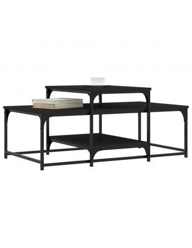 Tavolino da Salotto Nero 102x60x45 cm in Legno Multistrato