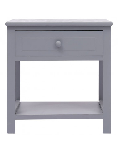 Comodino Grigio 40x29x42 cm in Legno di Paulonia