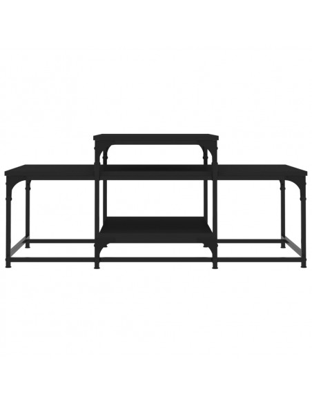 Tavolino da Salotto Nero 102x60x45 cm in Legno Multistrato
