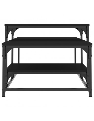 Tavolino da Salotto Nero 102x60x45 cm in Legno Multistrato