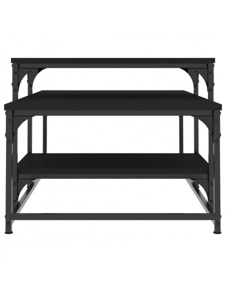 Tavolino da Salotto Nero 102x60x45 cm in Legno Multistrato