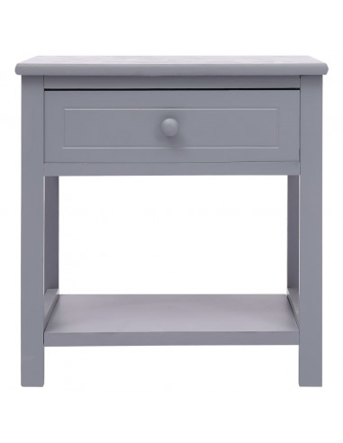 Comodini 2pz Grigi 40x29x42 cm in Legno di Paulonia