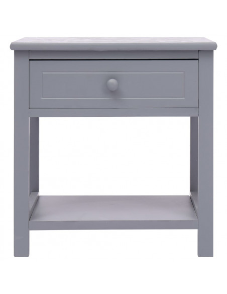 Comodini 2pz Grigi 40x29x42 cm in Legno di Paulonia