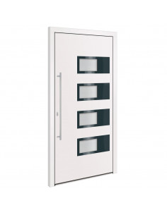 Porta Ingresso Bianca 110x210 cm in Alluminio e PVC 2