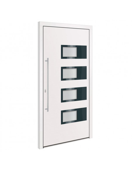 Porta Ingresso Bianca 110x210 cm in Alluminio e PVC