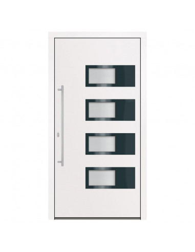 Porta Ingresso Bianca 110x210 cm in Alluminio e PVC