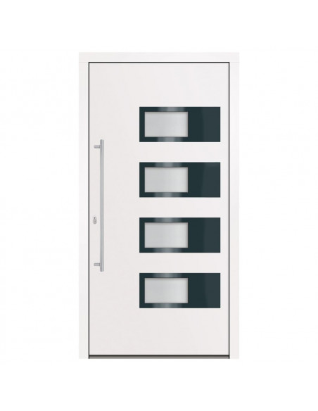 Porta Ingresso Bianca 110x210 cm in Alluminio e PVC
