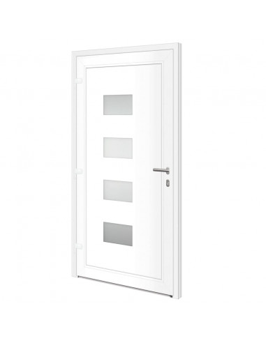 Porta Ingresso Bianca 110x210 cm in Alluminio e PVC