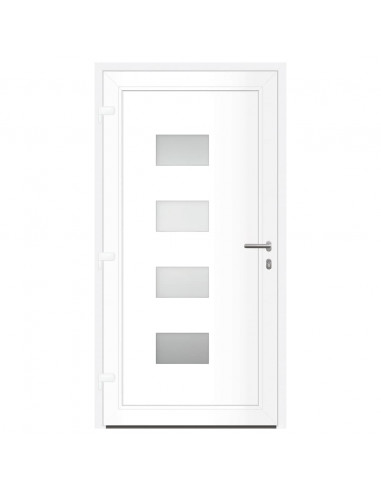 Porta Ingresso Bianca 110x210 cm in Alluminio e PVC