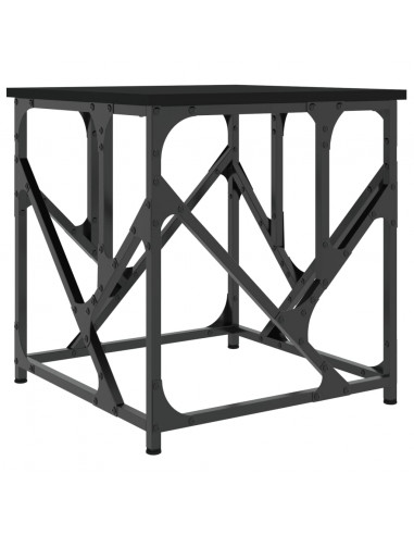 Tavolino da Salotto Nero 45x45x47,5 cm in Legno Multistrato