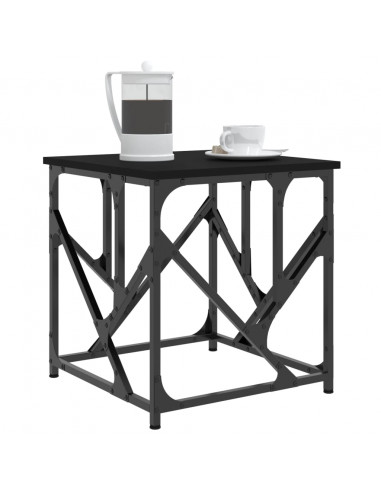 Tavolino da Salotto Nero 45x45x47,5 cm in Legno Multistrato
