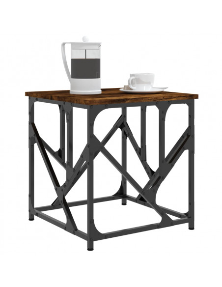 Tavolino da Salotto Rovere Fumo 45x45x47,5 cm Legno Multistrato