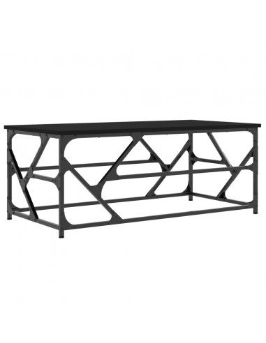 Tavolino Salotto Nero 100x50x40cm Legno Multistrato