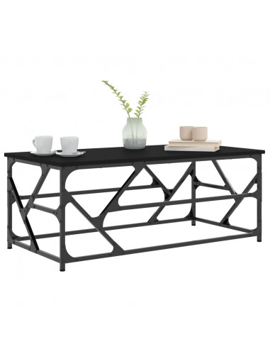 Tavolino Salotto Nero 100x50x40cm Legno Multistrato