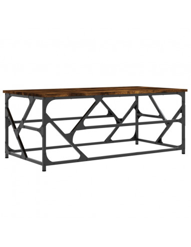 Tavolino da Salotto Rovere Fumo 100x50x40 cm Legno Multistrato