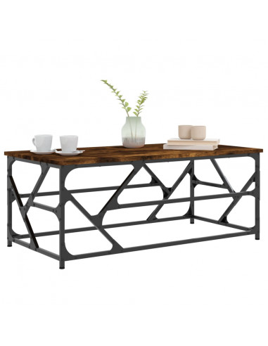 Tavolino da Salotto Rovere Fumo 100x50x40 cm Legno Multistrato