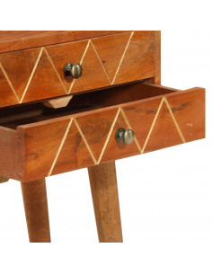 Comodino 40x30x58 cm in Legno Massello di Mango 2