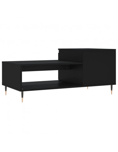 Tavolino da Salotto Nero 100x50x45 cm in Legno Multistrato
