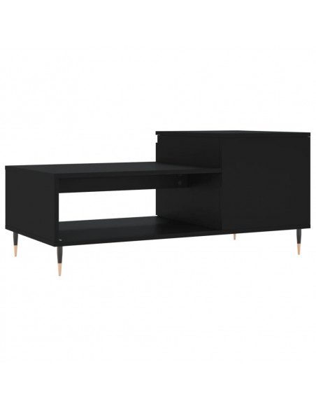 Tavolino da Salotto Nero 100x50x45 cm in Legno Multistrato