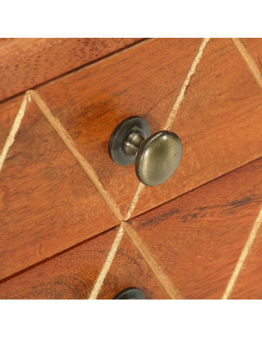 Comodino 40x30x58 cm in Legno Massello di Mango