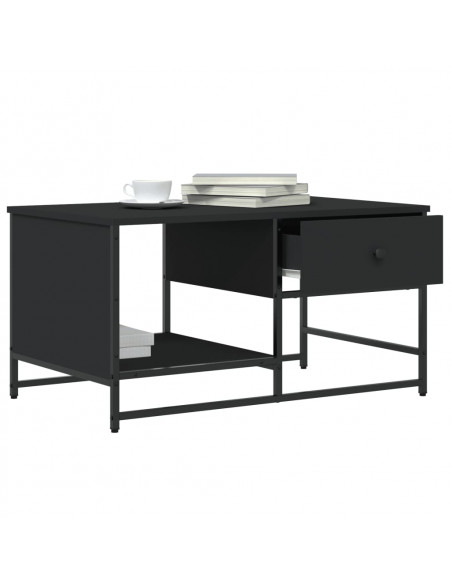 Tavolino da Salotto Nero 85,5x51x45 cm in Legno Multistrato