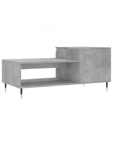 Tavolino Salotto Grigio Cemento 100x50x45 cm Legno Multistrato