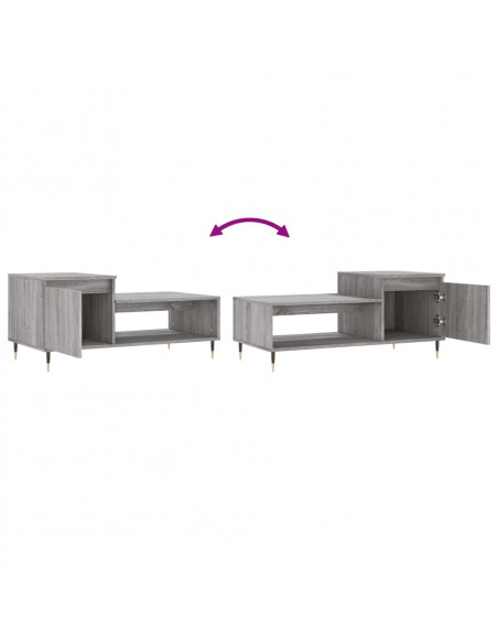 Tavolino da Salotto grigio sonoma 100x50x45cm Legno Multistrato
