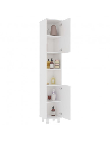 Set Mobili da Bagno 3 pz Bianco in Truciolato