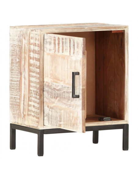 Comodino 40x30x50 cm in Legno Massello di Acacia