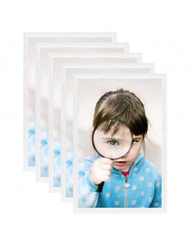 Cornici Foto Collage 5 pz per Tavolo Bianche 21x29,7cm MDF