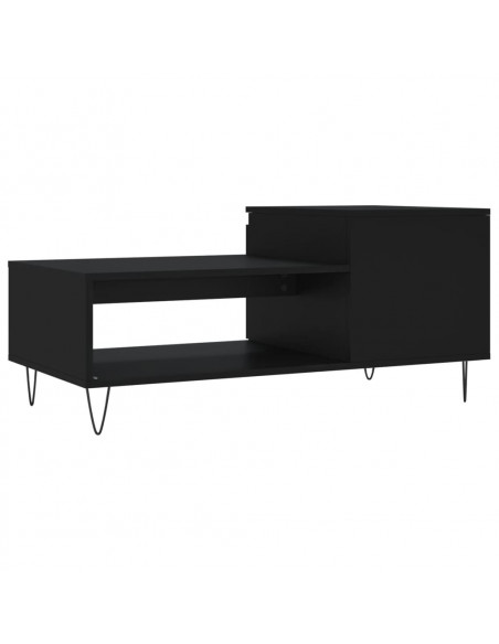 Tavolino da Salotto Nero 100x50x45 cm in Legno Multistrato